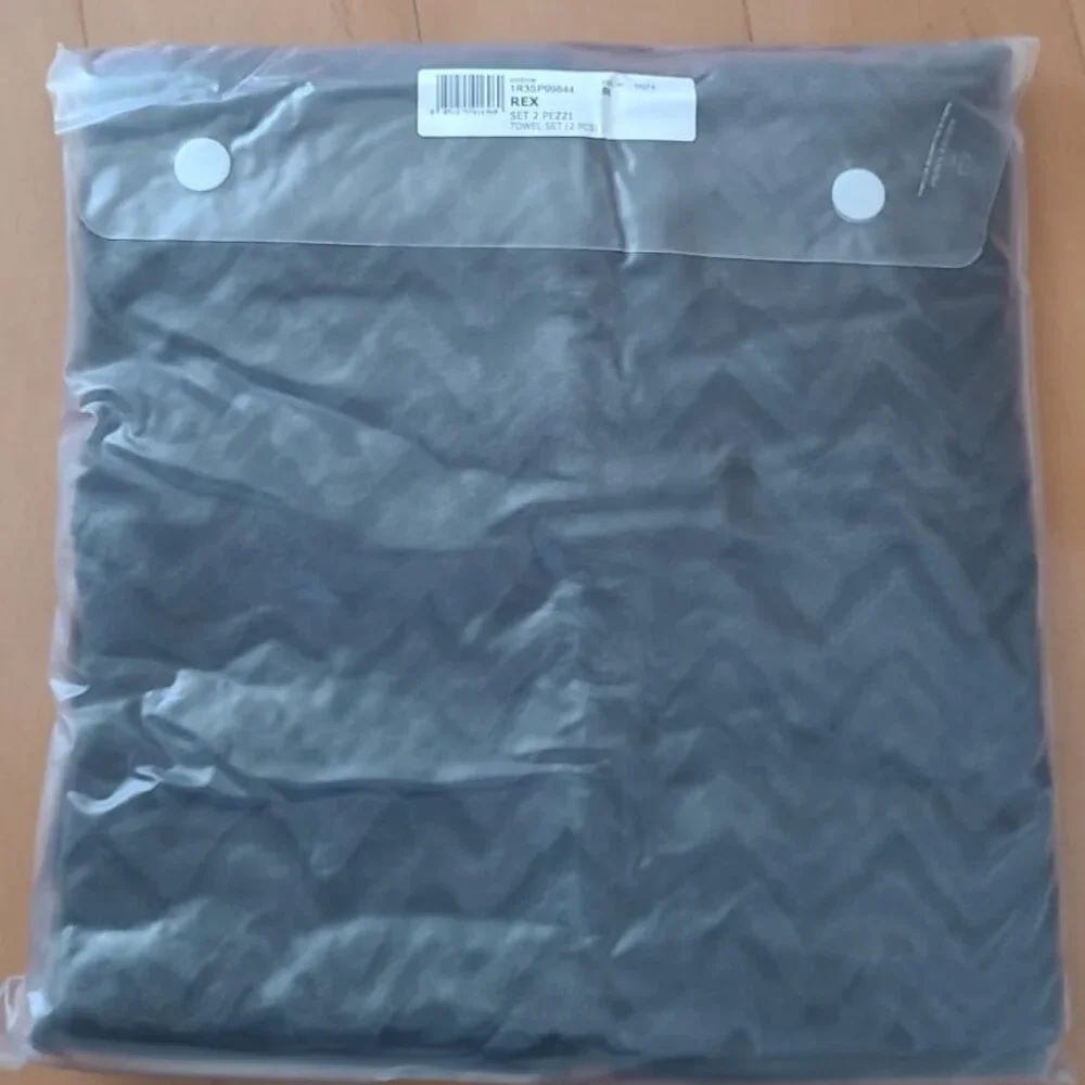 Missoni Home Rex 86 Bath & Hand Towel Set Grey NEW